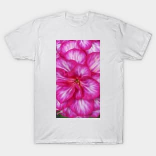 glowing pink to white colour gradient floral fantasy T-Shirt